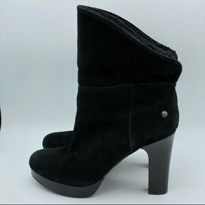 UGG Dandylion Black Suede Shearling Bootie US 6.5